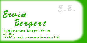 ervin bergert business card